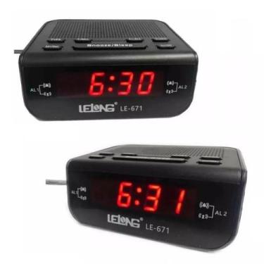 Imagem de Relógio Despertador Digital Elétrico Mesa Radio Am Fm Alarme 110V/220V