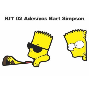 Imagem de Kit 2 Adesivos Bart Simpson Dirigindo Carona Carro Caminhao