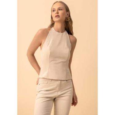 Imagem de Blusa Frente Única Com Decote Redondo E Amarração-Feminino