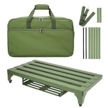 Imagem de SOYAN Pedal de guitarra super leve de 1,5 kg, 56 x 32 cm, pedaleira de liga de alumínio com suporte de fonte de alimentação (verde, APB-22GN)