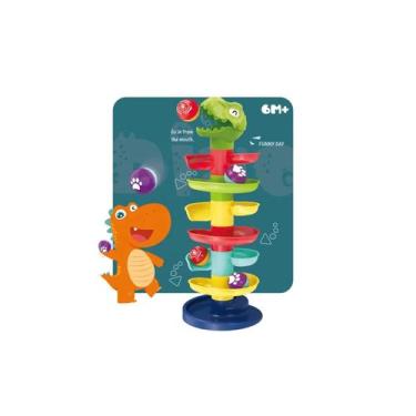 Imagem de Lançador de bolas de dinossauro Baby Slide Toy com bolas coloridas - L