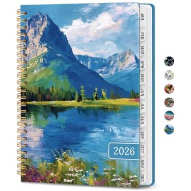 Imagem de Agenda 2026 – Agenda semanal e mensal, janeiro de 2026 a dezembro de 2026, agenda de calendário 2026 com encadernação em espiral, bolso interno, perfeito para material escolar de escritório em casa