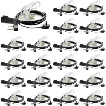 Imagem de Pacote com 20 fones de ouvido Walkie Talkies com microfone, tubo acústico de 2 pinos, compatível com rádio bidirecional Baofeng UV-5R Retevis H-777 RT21 RT22 Arcshell AR-5