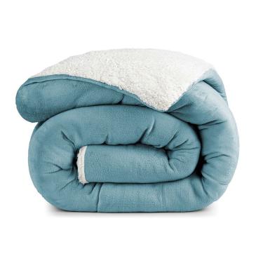 Imagem de Edredom Coberdrom Insinuante Queen Sherpa - Azul Quartzo - 100% Poliéster