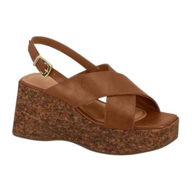 Imagem de Vizzano - Sandália Plataforma Salto de Cortiça Tiras Cruzadas Vizzano 6559.101 - Mooca - 34