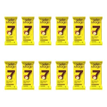 Imagem de Barra proteica sabor banana com chocolate - Winstage - caixa com 12 unidades 54g cada