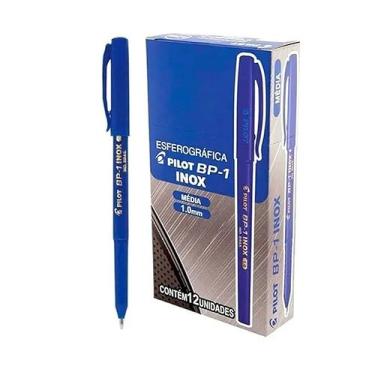 Imagem de Caneta Esferografica Média 1.0 mm Caixa Com 12 Unidades Cor Preta ou Azul Você Escolhe (Azul)