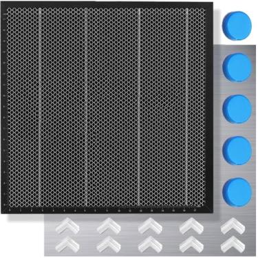 Imagem de Cama a laser favo de mel 400 x 400 mm Mesa de trabalho favo de mel com painel de alumínio para gravador de cortador a laser, proteção de mesa medidas rápidas de dissipação de calor (39,8 cm x 39,8 cm)