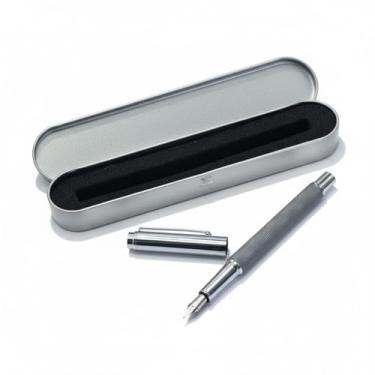 Imagem de CANETA TINTEIRO EXECUTIVA PENA COM CAIXA ESTOJO METAL 0,5MM PRESENTE LUXO ELEGANTE (Azul)