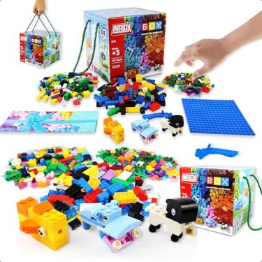 Imagem de Kit De Blocos De Montar Infantil 525 Peças Com Placa Base E Manual – Brinquedo Educativo Que Estimula Criatividade E Coordenação Motora