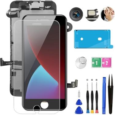 Imagem de Para substituição de tela do iPhone 7 Plus preto, Mobkitfp 5,5" montagem total digitalizador de tela LCD com câmera frontal + fone de ouvido+sensores+vedação à prova d'água + ferramentas de reparo + película temperado para A1784, A1785, A1661 (preto)