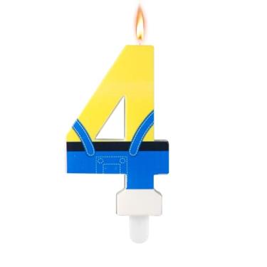 Imagem de Velas temáticas de anime, velas de aniversário de desenho animado azul e amarelo bonito jeans azul desenho animado feliz aniversário velas número velas de aniversário decorações de bolo de aniversário