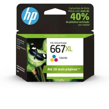 Imagem de Cartucho De Tinta Hp 667Xl, Colorido - 3Ym80Ab