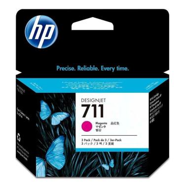 Imagem de Cartucho De Tinta Hp 711 Magenta Pluk 29Ml (3 Unid) Cz135Ab