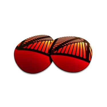 Imagem de MYCOURAG Lentes de reposição polarizadas com proteção UV para óculos de sol Ray-Ban RW4013F Headliner (Gen 2) 51 mm – Vermelho fogo espelhado revestido polarizado