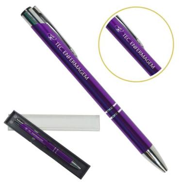 Imagem de Caneta Personalizada Cursos Metal Profissional Coloridas Téc. Enfermag