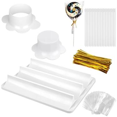 Imagem de 1 conjunto de molde redondo para bolo, cortador de bolo e conjunto de prensa com 3 tipos de acessórios de embalagem, ferramentas de cozimento para casa, aniversário, reunião de festa, sobremesas de