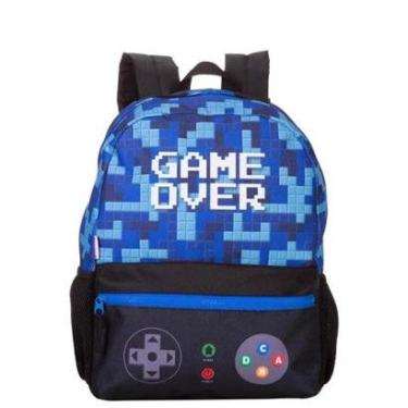 Imagem de Mochila Costas Infantil Menino Escolar Game Plus Sestini Azul-Masculino