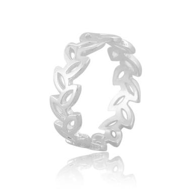 Imagem de Anel banhado Prata 925 Legítima Folhas - Papillon Semi Jóias, 16