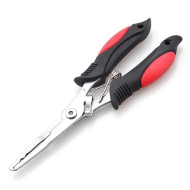 Imagem de Alicate de pesca de nariz, equipamento de pesca no gelo, aço inoxidável, removedor de gancho, cortador de trança, à prova de ferrugem, multiferramentas de pesca