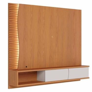 Imagem de Painel Para Tv 65 Pol Bancada Suspensa Led Patmos C04 Freijó Off White Matte - Lyam Decor