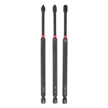 Imagem de HARFINGTON 3 peças #1/2/3 Bit de chave de fenda Phillips de impacto PH1/2/3 1/10.2 cm haste sextavada 6" (150 mm) Chave de fenda magnética longa S2 Brocas de chave de fenda de aço com chave de fenda