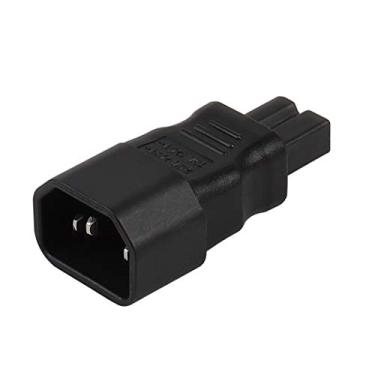 Imagem de IEC C14 para adaptador de alimentação CA polarizado C7, adaptador CA polarizado IEC de 3 pinos macho para figura 8 fêmea, adaptador polarizado de substituição para TV LED Vizio etc