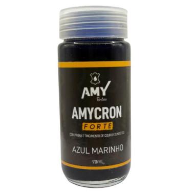 Imagem de Tinta Para Volante De Carro Couro Amycron Forte 90ml, Azul Marinho