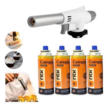Imagem de Kit C/4 Refil + Maçarico Portátil Com Regulagem Gourmet2