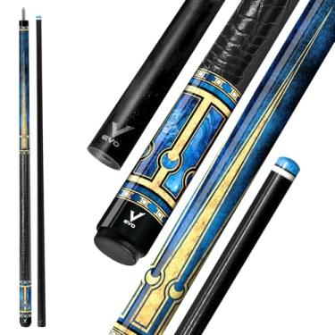 Imagem de Taco de sinuca EVO Luna, bastão de sinuca profissional de baixa deflexão para adultos ponta de 12,5 mm, bastões de taco de bilhar de 127 cm com junta 3/8-10, extremidade composta de carbono, aderência