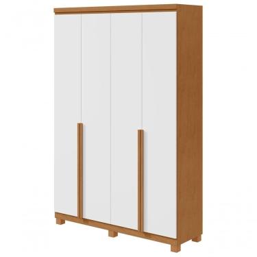 Imagem de Guarda-roupas 4 Portas 2 Gavetas 100% Mdf Alonzo Sem Espelho E Com Pés - Lopas Amendoa Clean-branco
