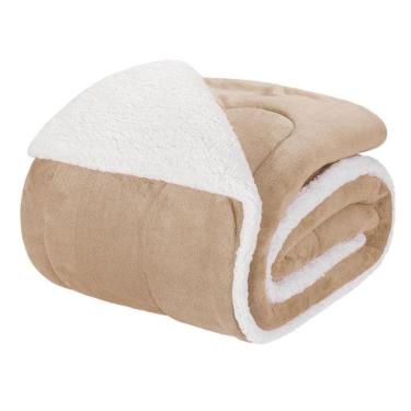 Imagem de Edredom Solteiro Coberdrom Noruega Sherpa/mantinha 1 Peça - Bege