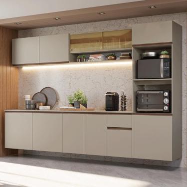 Imagem de Armário De Cozinha Completa 300 Cm Suspenso Nice Madesa 03 Crema