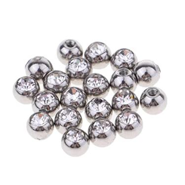 Imagem de barenx Piercing de cristal, 20 peças, piercing de bola, piercing de lingueta, barra para lábio Tragu, Metal, não disponível