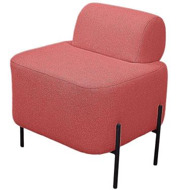 Imagem de Puff Estofado Virginia Decorativo Tecido Boucle Cor Rose