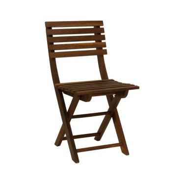 Imagem de Cadeira Dobrável Sol Madeira Imbuia Maciça Assento E Encosto Ripado Stain Imbuia