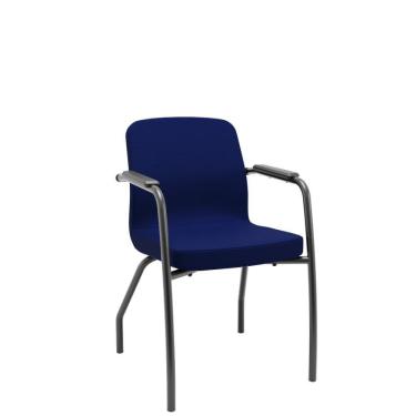 Imagem de Cadeira Soer Fixa 4 Pés Azul Encosto Fixo