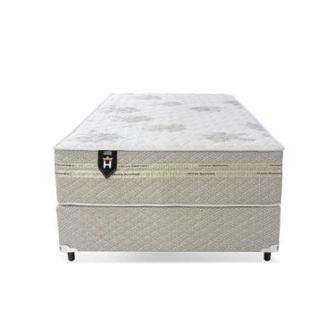 Imagem de Conjunto Cama Box Solteiro Preston 88x188x71 Bege c/ Molas Ensacadas -
