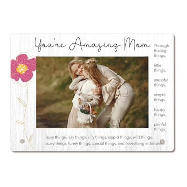 Imagem de Moldura para mãe, porta-retratos You're Amazing Mom, presente de Dia das Mães, Dia de Ação de Graças, Natal para mães de crianças, moldura acrílica 10 x 15 cm, 07