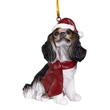 Imagem de Design Toscano Enfeites de Natal para cães de Natal King Charles Cavaliers, colorido
