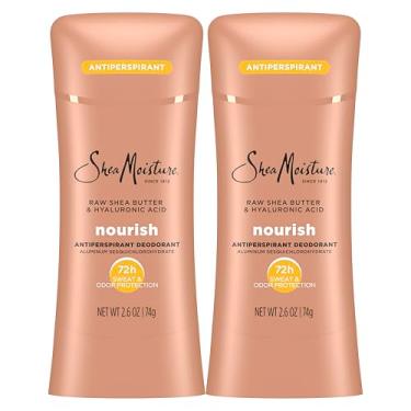 Imagem de SheaMoisture Desodorante em bastão antitranspirante hidratante com manteiga de karité crua e ácido hialurônico, 2 unidades para proteção contra suor e odor 48 horas sem parabenos e sem óleo mineral,
