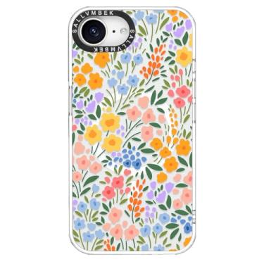 Imagem de sallvmbek Capa para iPhone 16e, compatível com MagSafe, estampa floral floral de design fofo, capa protetora magnética à prova de choque TPU para mulheres e mulheres