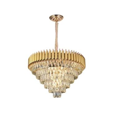 Imagem de PENDENTE Φ75×43CM E14×15 METAL DOURADO+CRISTAL TRANSPARENTE CX:75x75x17CM 13KG EAN:7908169516901