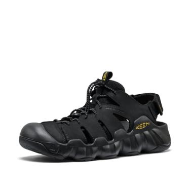 Imagem de KEEN Sandália masculina Hyperport Fisherman, bico fechado, fácil de calçar, confortável, para caminhadas e água, Preto/amarelo (Keen), 43