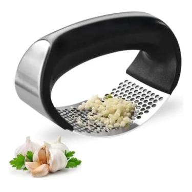 Imagem de Espremedor e Amassador de Alho Manual em Aço Inox, Triturador para Cozinha, Prensa de Alho