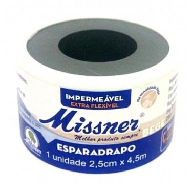 Imagem de Esparadrapo Missner Impermeável Bege - 2,5Cm X 4,5M