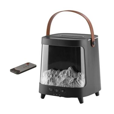 Imagem de KiBcsLic Difusor de óleos essenciais, difusor de aromas com controle remoto USB, 7 cores de luz, alça e umidificador para SPA, quarto e casa, Preto