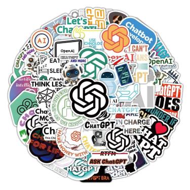 Imagem de Pacote de adesivos Chat Gpts Anime, vinil impermeável, 50 unidades