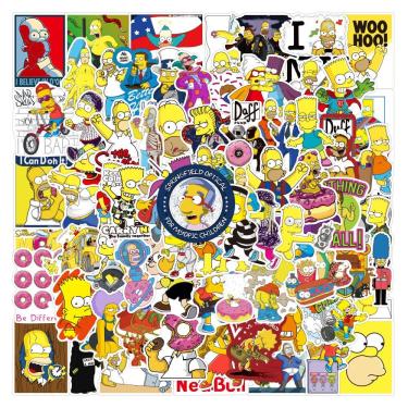 Imagem de Adesivos 100 unidades/lote Adesivos de anime em vinil impermeável dos Simpsons