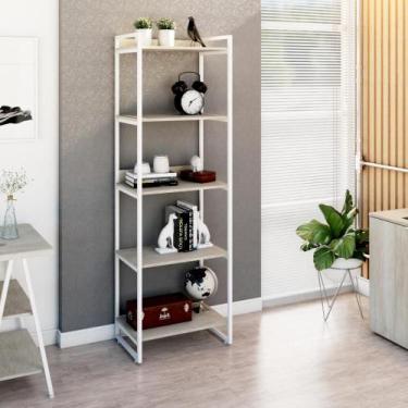 Imagem de Estante Kuadra 60X40X187cm C/05 Prateleiras Estrutura Branca - Compace